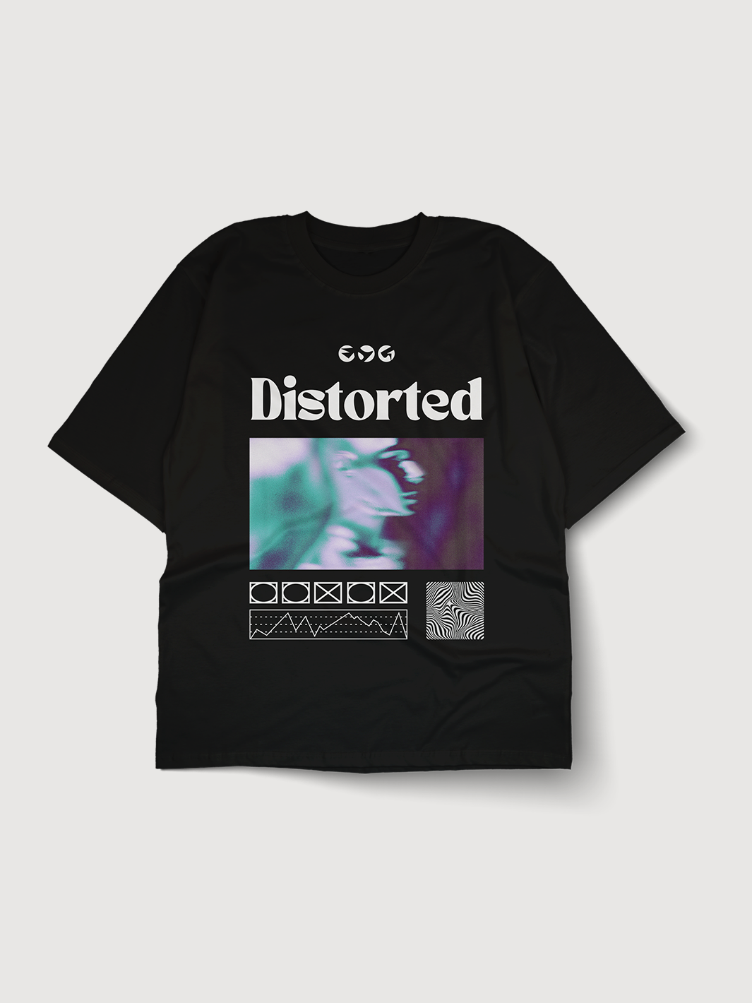Distorted Black Oversized T-shirt